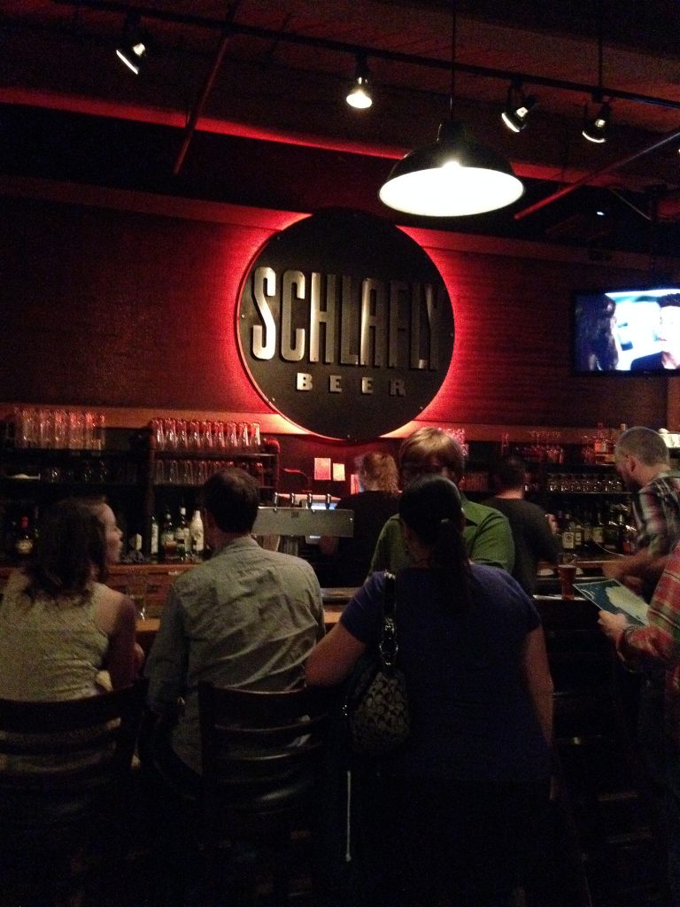 The smaller bar (the one that stays open longer) at the Schlafly tap room.